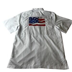 GameGuard Outdoors Mens Short Sleeve Fishing Shirt USA Flag "The A Team" Size M